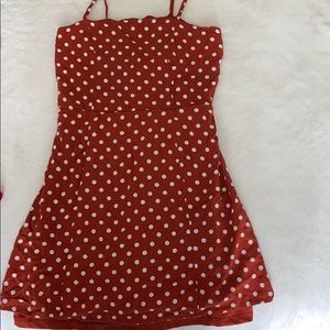 Polkadotted orange dress